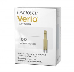 Тест-полоски, OneTouch Verio (УанТач) №100 Верио для глюкометра УанТач Верио Ай Кью